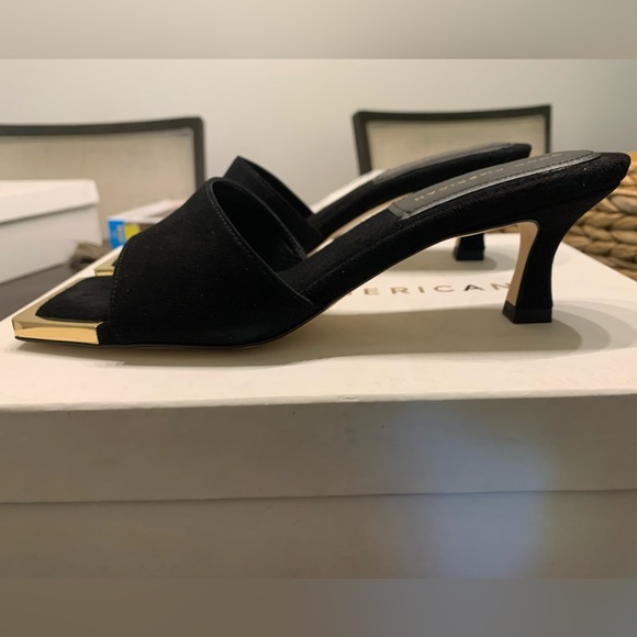 Good American The Standout Square Toe Suede Heel Size 7 - Picture 5 of 5